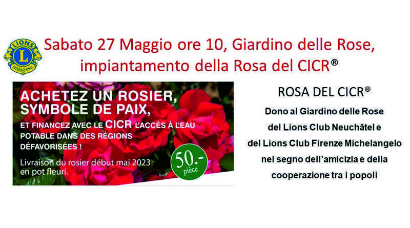 Dono della Rosa del CICR al “Giardino delle Rose” di Firenze